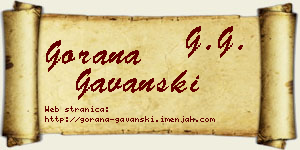 Gorana Gavanski vizit kartica